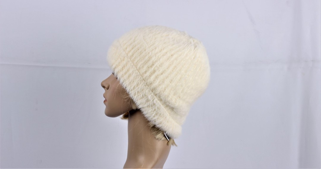 Headstart pull-on chenille beanie fully lined cream Style : HS/4559 image 0